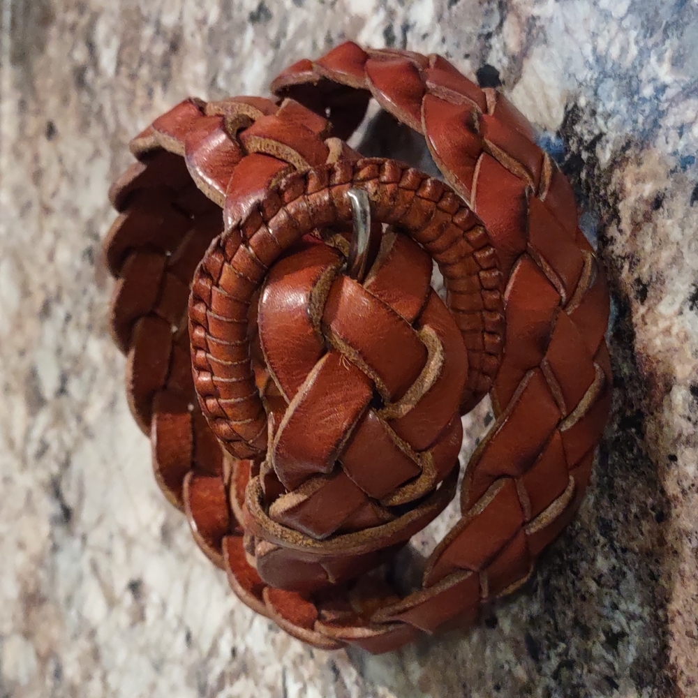 Zele' Hand Braided Women's Woven Leather Belt